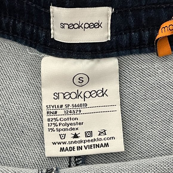 Sneak Peak Blue Cotton Blend Denim Shorts, Size S - Picture 2 of 5